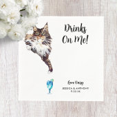 Serviette En Papier Cat Mariage Cocktail Napkins