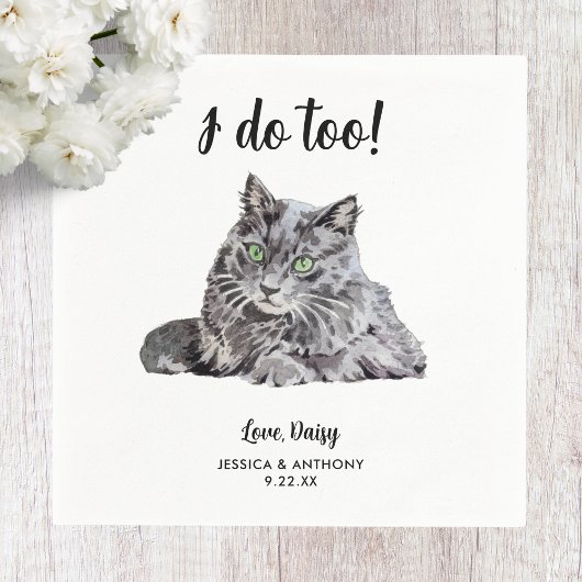 Serviette En Papier Cat Mariage Cocktail Napkins