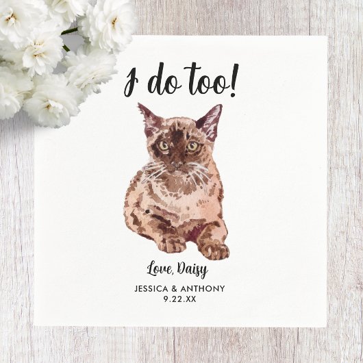 Serviette En Papier Cat Mariage Cocktail Napkins
