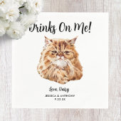 Serviette En Papier Cat Mariage Cocktail Napkins
