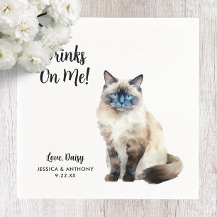 Serviette En Papier Cat Mariage Cocktail Napkins