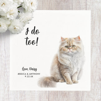 Serviette En Papier Cat Mariage Cocktail Napkins