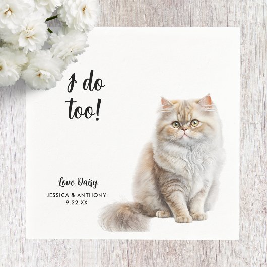 Serviette En Papier Cat Mariage Cocktail Napkins