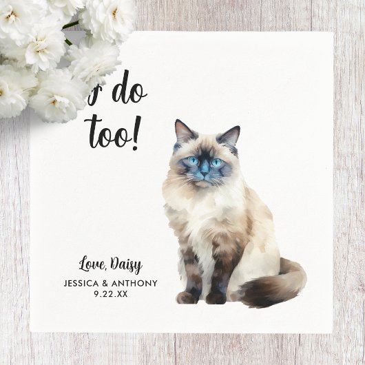 Serviette En Papier Cat Mariage Cocktail Napkins