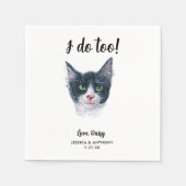 Serviette En Papier Cat Mariage Cocktail Napkins (Devant)