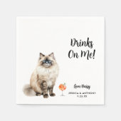 Serviette En Papier Cat Mariage Cocktail Napkins (Devant)