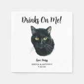 Serviette En Papier Cat Mariage Cocktail Napkins (Devant)