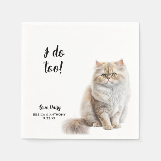 Serviette En Papier Cat Mariage Cocktail Napkins (Devant)