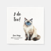 Serviette En Papier Cat Mariage Cocktail Napkins (Devant)