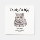Serviette En Papier Cat Mariage Cocktail Napkins (Devant)