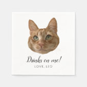 Serviette En Papier Cat Mariage Cocktail sur mesure Serviettes Boisson (Devant)
