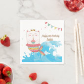 Serviette En Papier Cat mermaid anniversaire serviettes (En situation)