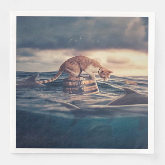 Serviette En Papier Cat Nap Dream ou cauchemar (Devant)