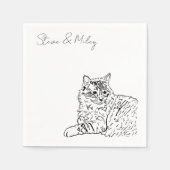 Serviette En Papier Cat Napkins pour cocktail mariage Napkin (Devant)
