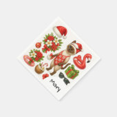 Serviette En Papier Cat Noël Été Juillet Pool Party (Coin)