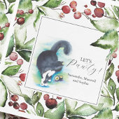 Serviette En Papier Cat Pet Portrait Christmas Cocktail Napkins