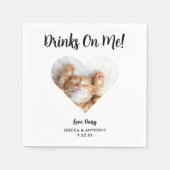 Serviette En Papier Cat Photo Mariage Cocktail Napkins (Devant)