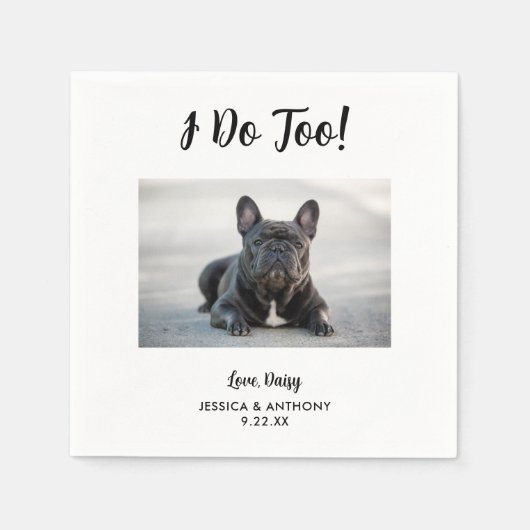 Serviette En Papier Cat Photo Mariage Cocktail Napkins (Devant)