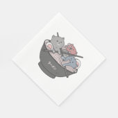 Serviette En Papier Cat Ramen Kawaii (Coin)