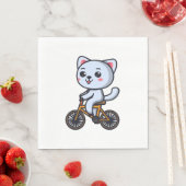 Serviette En Papier Cat Riding Bicycle Cat design gifts for women (En situation)