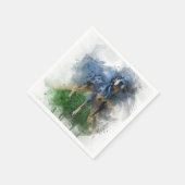 Serviette En Papier Catahoula léopard bleu en aquarelle (Coin)