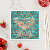 Serviette En Papier Catcher de rêve Turquoise (En situation)