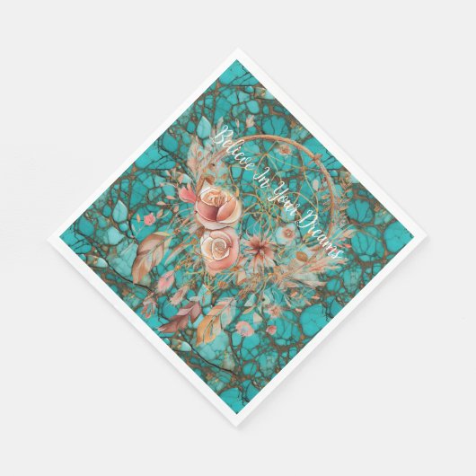 Serviette En Papier Catcher de rêve Turquoise (Coin)