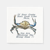 Serviette En Papier Catching Crabs, Funky Paper Party Napkins (Devant)