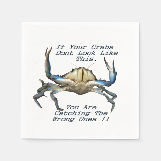 Serviette En Papier Catching Crabs, Funky Paper Party Napkins (Devant)