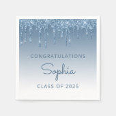 Serviette En Papier Catégorie de Parties scintillant bleue 2025 (Devant)