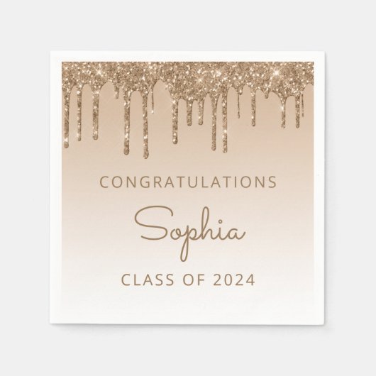 Serviette En Papier Catégorie de Parties scintillant d'or 2024 (Devant)