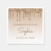 Serviette En Papier Catégorie de Parties scintillant d'or 2025 (Devant)