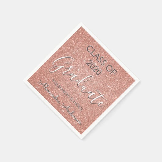Serviette En Papier Catégorie or Rose 2019 - Parties scintillant rose  (Coin)