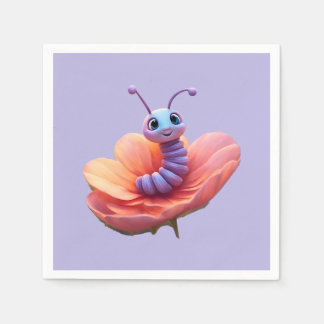 Serviette En Papier Caterpillar violet
