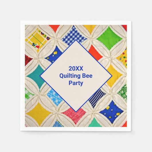 Serviette En Papier Cathedral Window Quilting Bee Party (Devant)