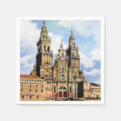 Serviette En Papier Cathédrale Santiago de Compostela (A La Corogne) (Devant)