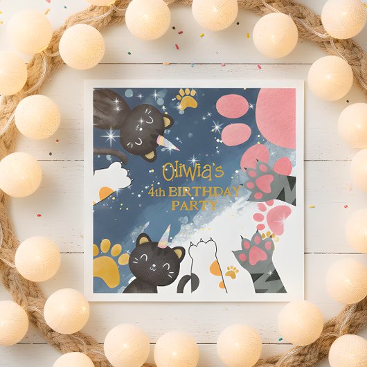 Serviette En Papier Caticorn magique anniversaire Papier serviette