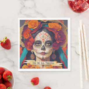 Serviette En Papier Catrina Day Of Dead 1 Avec Texte