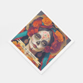 Serviette En Papier Catrina Day Of Dead 1 Avec Texte (Coin)