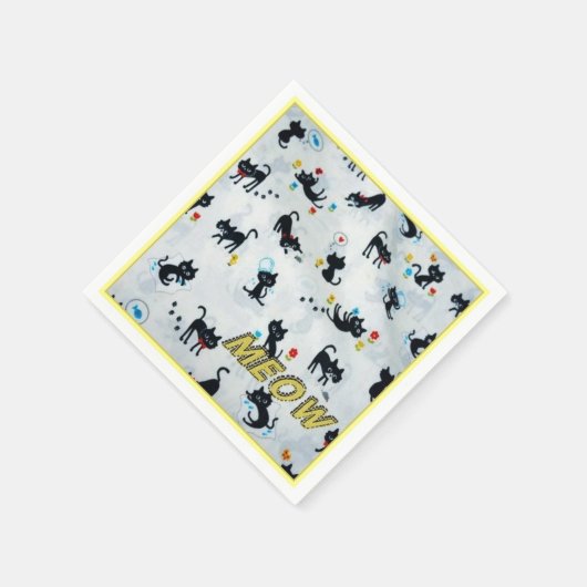 Serviette En Papier Cats Meow Kitten Motif Napkins (Coin)