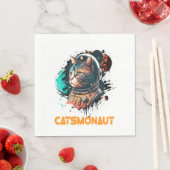 Serviette En Papier Catsmonaute Astronaut Chat Ou Chat Spatial (En situation)