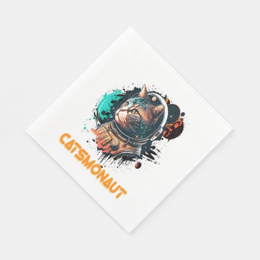Serviette En Papier Catsmonaute Astronaut Chat Ou Chat Spatial (Coin)