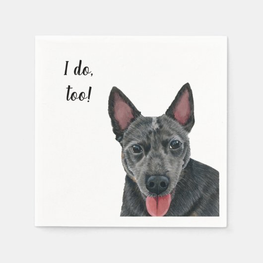 Serviette En Papier Cattle Dog Custom Cocktail Napkin (Devant)