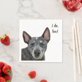 Serviette En Papier Cattle Dog Custom Cocktail Napkin (En situation)
