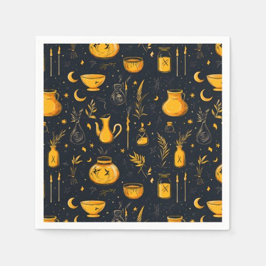 Serviette En Papier Cauldrons Et Potions Halloween (Devant)