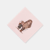 Serviette En Papier Caution adorable mère et fille (5) (Coin)