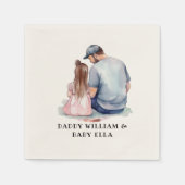 Serviette En Papier Caution père et fille (7) (Devant)