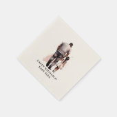 Serviette En Papier Caution père et fille noire (8) (Coin)