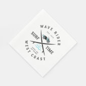 Serviette En Papier Cavalier de vague temps de surf (Coin)