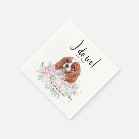 Serviette En Papier Cavalier King Charles Chien Mariage Cocktail Napki (Coin)